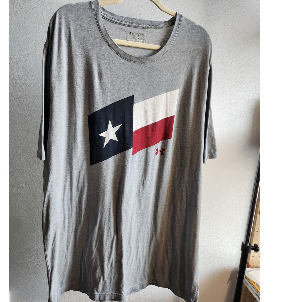 Under Armour Texas Flag Graphic T Shirt Men's Size 2XL Loose Heatgear Tee